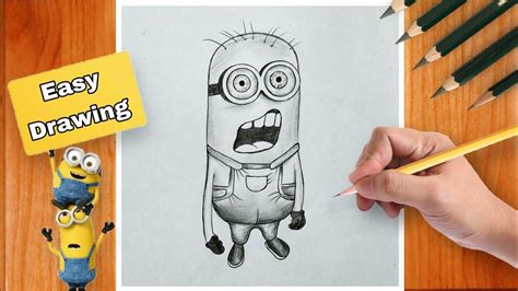 how to draw a minion|minion pencil drawing.